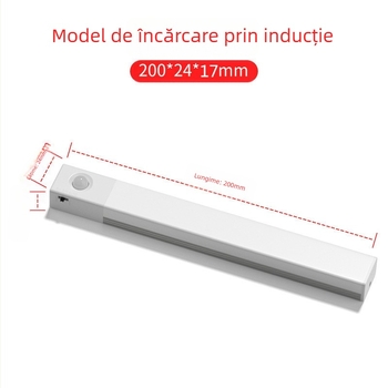 Lampă de noapte LED cu senzor inteligent, pentru interior (dormitor, garderobă), bandă de iluminare ambient, model RY-200