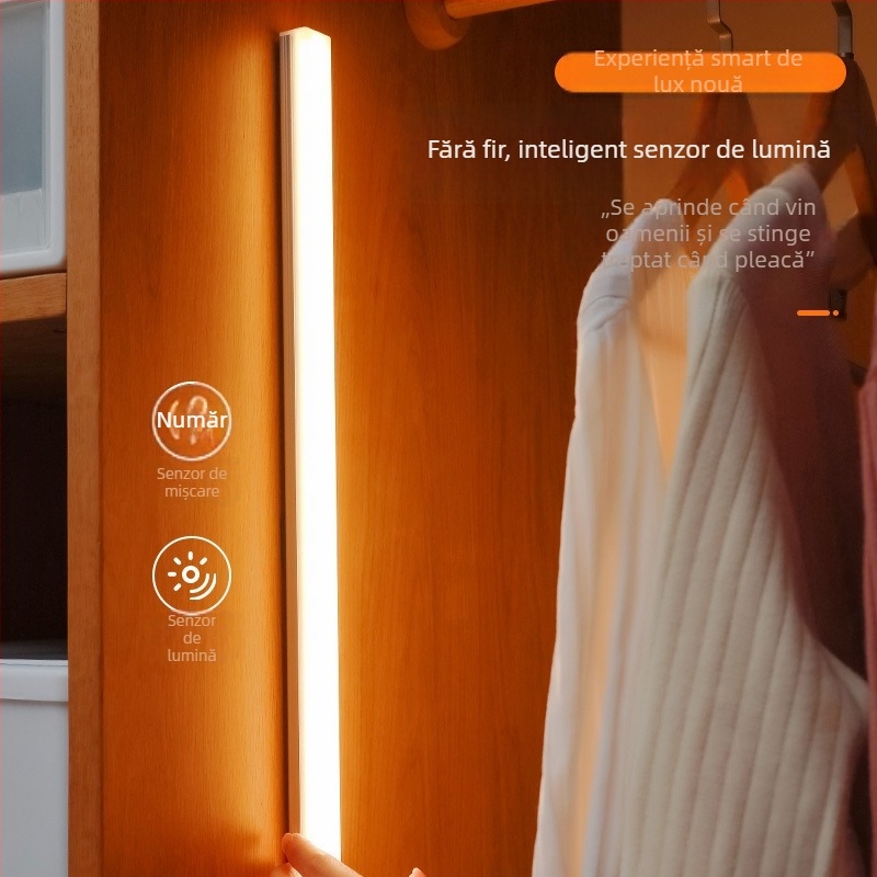 Lampă de noapte LED cu senzor inteligent, pentru interior (dormitor, garderobă), bandă de iluminare ambient, model RY-200