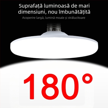 Bec LED în formă de farfurie zburătoare, bază E27, 220V, 900 lm, fascicul 360°, CRI 70-80