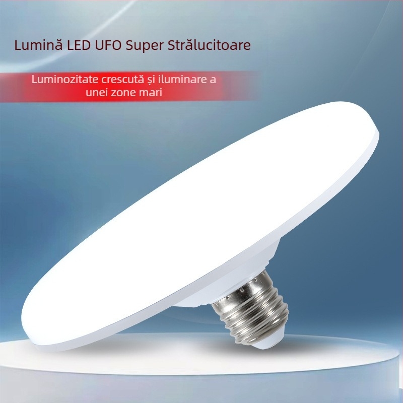 Bec LED în formă de farfurie zburătoare, bază E27, 220V, 900 lm, fascicul 360°, CRI 70-80