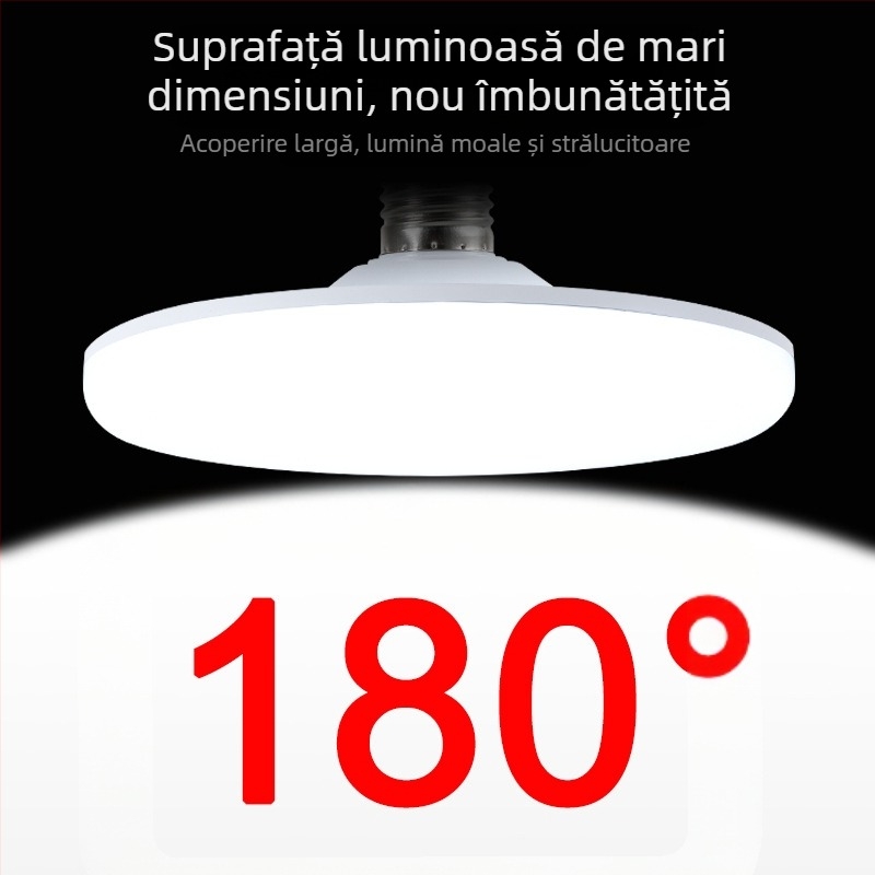 Bec LED în formă de farfurie zburătoare, bază E27, 220V, 900 lm, fascicul 360°, CRI 70-80