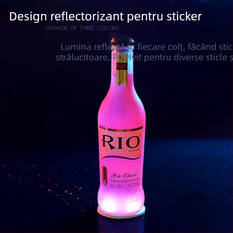 Suport LED iluminat pentru pahar - Material: EVA+LED; Model: personalizabil; Stil: Lux luminos; Fără alimentare