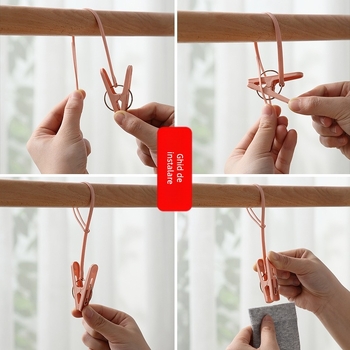 A2717 cleme pentru uscat – pentru șosete și haine, din plastic, rezistente la vânt, portabile, pachet de 200 buc.