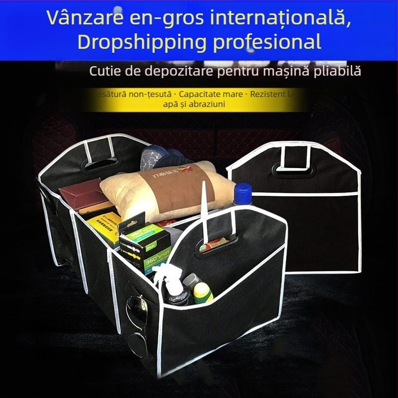 Cutie pliabilă de portbagaj din material nețesut, cu mâner – depozitare