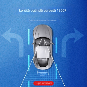 Oglindă interioară pentru mașină cu HD, unghi lat, câmp vizual mare, suprafață plată/curbată, ajutor pentru unghiuri moarte la mersul cu spatele