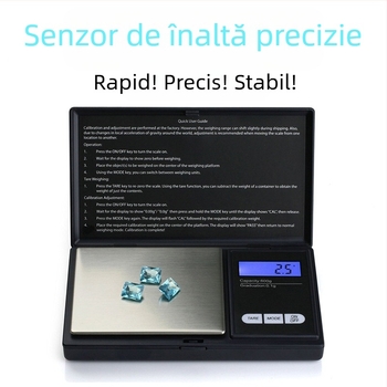 DGGY-258 Cântar de buzunar portabil — oțel inoxidabil, mini cântar electronic pentru bijuterii, precizie 0,01 g