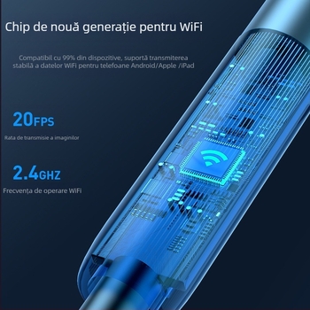 Endoscop cu două lentile pentru reparații auto și conducte industriale, model W300, sondă 5.5 mm, lungime de lucru 1000 mm, IP67 impermeabil, unghi de vizualizare 68°