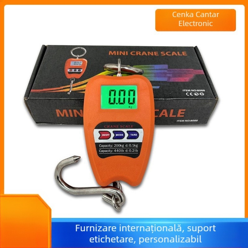 Cântar electronic de macara, capacitate 200 kg, afișaj LED, cântar suspendat, utilizare universală.