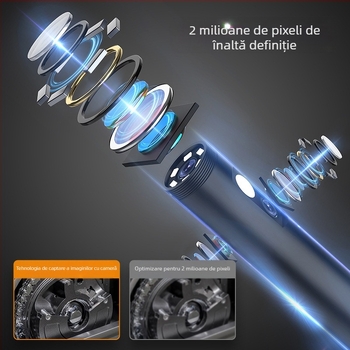 Endoscop industrial portabil cu ecran pentru inspectarea conductelor de climatizare — sondă 8, lungime de lucru 1000, unghi de vizualizare 178°, iluminare LED, pixeli 200w