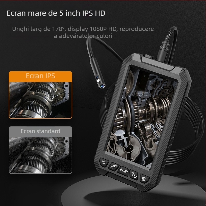 Endoscop industrial portabil cu ecran pentru inspectarea conductelor de climatizare — sondă 8, lungime de lucru 1000, unghi de vizualizare 178°, iluminare LED, pixeli 200w