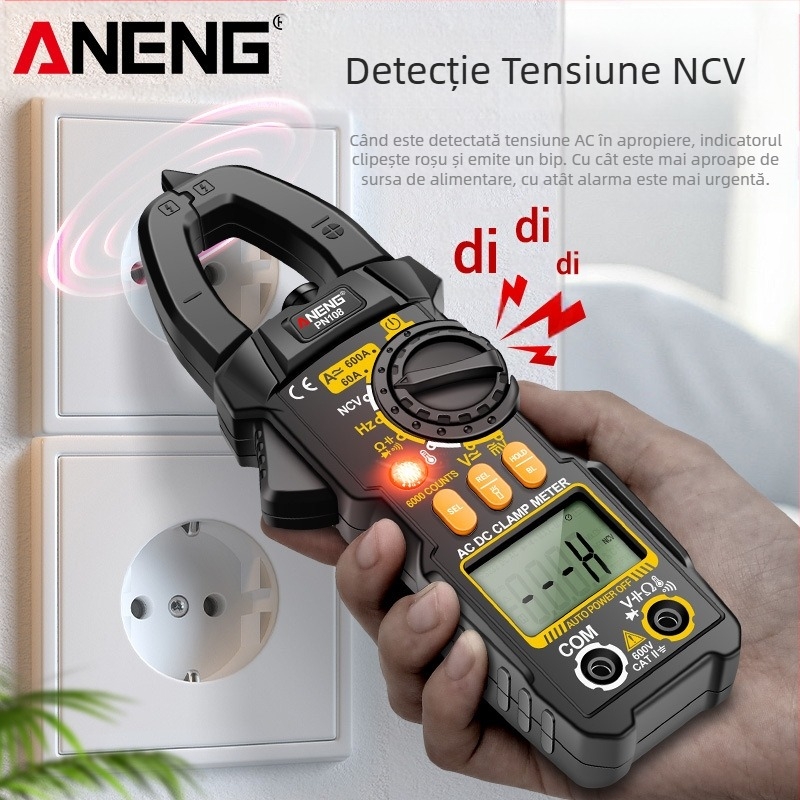 Multimetru digital cu clemă, precizie înaltă, curent AC/DC mare, pentru electrician, instrument digital multifuncțional de întreținere