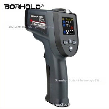 Termometru infraroșu cu termocuplă tip K, portabil, ecran LCD, baterie 9V, timp de răspuns 500 ms