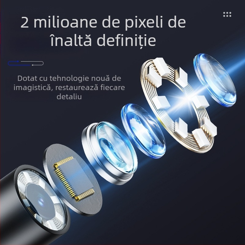 Borescop manual cu rotație de 360° pentru uz industrial, sondă 7,9 mm, lungime de lucru 1000 mm, IP67 rezistent la apă, 2 MP