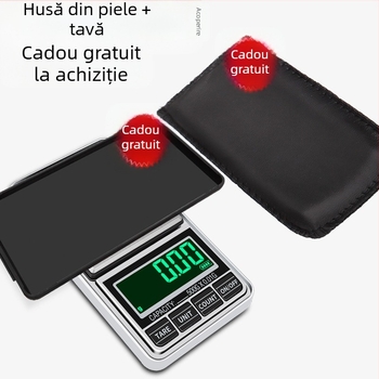 Cântar portabil pentru bijuterii din aur, alimentare USB, precizie 0,01 g, dimensiune de buzunar pentru uz casnic