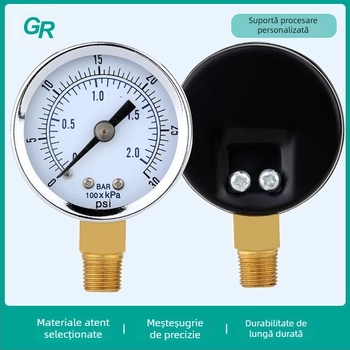 Manometru de precizie cu conexiune radială, interval 0-0.2, precizie 2.5, temperatura ambientală -25 la 55, model Y-40A