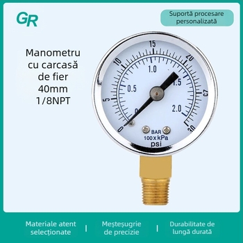 Manometru de precizie cu conexiune radială, interval 0-0.2, precizie 2.5, temperatura ambientală -25 la 55, model Y-40A