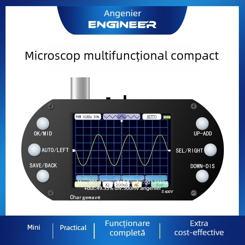 Antilel 01 osciloscop digital, 1 canal, lățime de bandă 1, rată de eșantionare 2.5