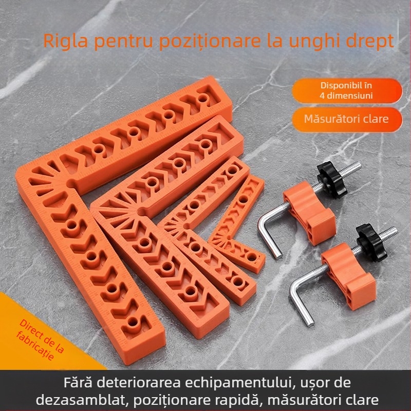 Riglă de poziționare 2 în 1 cu măsurare a grosimii, pentru rigla pătrată din marmură și tâmplărie
