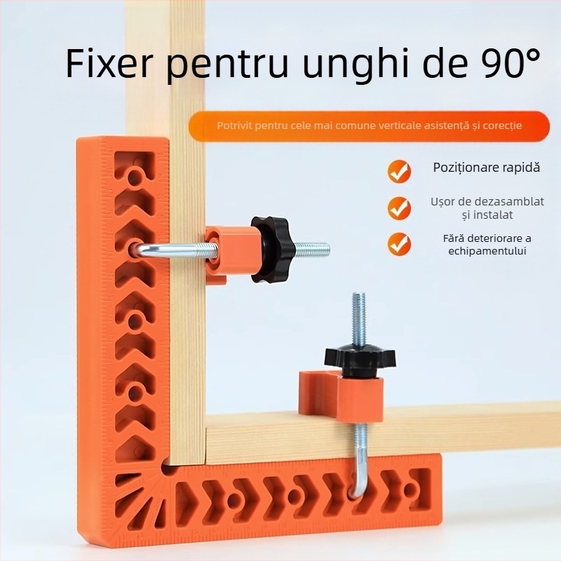 Riglă de poziționare 2 în 1 cu măsurare a grosimii, pentru rigla pătrată din marmură și tâmplărie