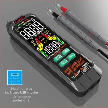 ZL126A/ZL128 Multimetru digital portabil cu scalare automată, 600V CAT III, măsoară tensiuni DC/AC până la 1000V/750V, capacitate până la 1.000.000 μF