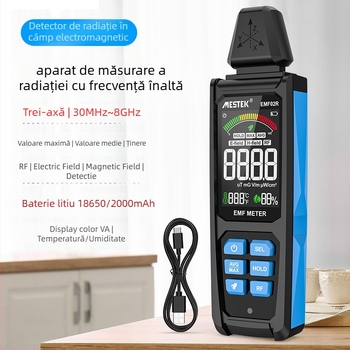 MESTEK EMF02R Detector de Câmp electromagnetic pentru radiații de înaltă frecvență, utilizare casnică, greutate 0,2 kg