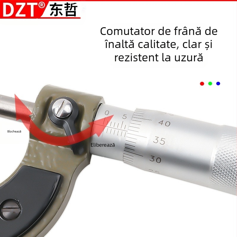 MFTOOLS Micrometru 0-25 mm, cardă de micrometru și calibru vernier
