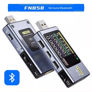 Type-C tester multifuncțional de încărcare rapidă FNIRSI-FNB58, voltmetru și ampermetru USB, suport QC/PD