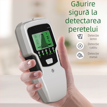 SH501 detector portabil pentru pereți, funcție cinci în unu; interval de măsură 12,7–60 mm; dimensiune sondei 60 mm; alarmă Roar