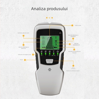 SH501 detector portabil pentru pereți, funcție cinci în unu; interval de măsură 12,7–60 mm; dimensiune sondei 60 mm; alarmă Roar