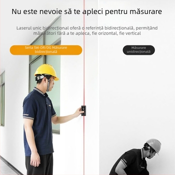 Distanțier laser bidirecțional cu riglă electronică infraroșu, rază 200 m, spate magnetic, baterie de litiu