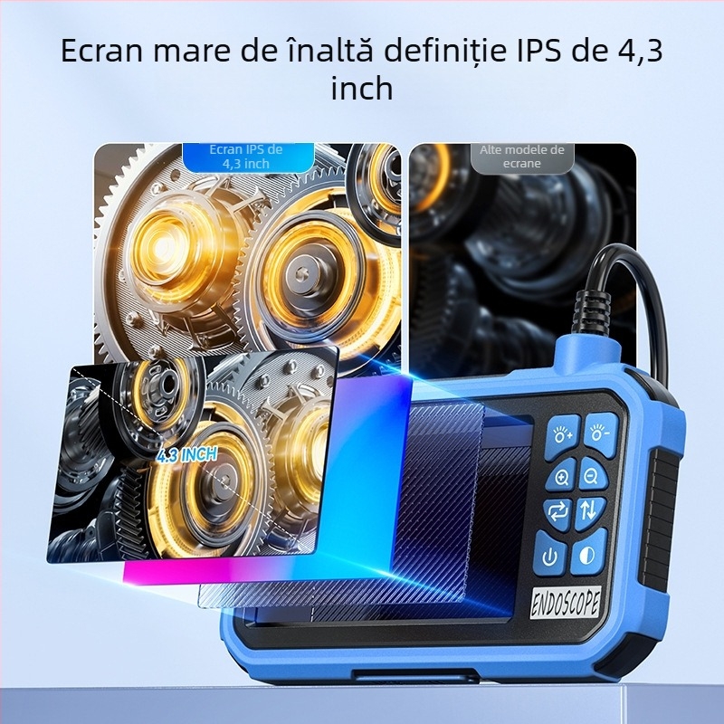 Endoscop industrial portabil cu ecran, IP67 impermeabil, 1080p, diametru sondei 8,5 mm, model P008, iluminare LED de 8 bucăți