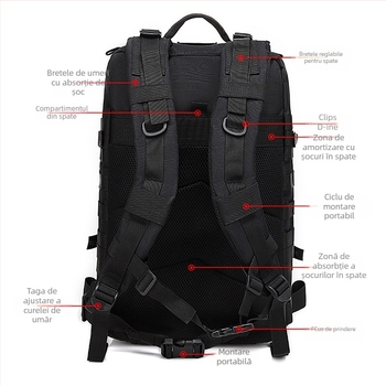 Rucsac tactico camuflat pentru drumeții și ciclism, cu buzunar plasă, model Military bag, origine: Jinhua, Zhejiang; marcă: Other