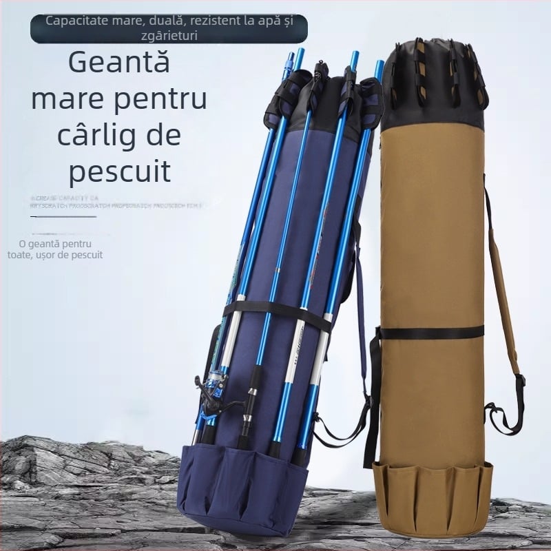 Geantă de pescuit marin cu material PVC impermeabil, pliabilă, capacitate mare, pentru undiță, mulină, linie și momeli