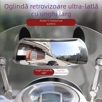 Oglindă retrovizoare pentru motocicletă off-road, unghi larg 180°, pătrat, ABS, Model 863