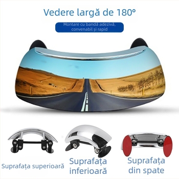 Oglindă retrovizoare pentru motocicletă off-road, unghi larg 180°, pătrat, ABS, Model 863