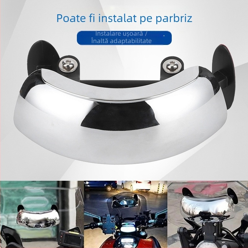 Oglindă retrovizoare pentru motocicletă off-road, unghi larg 180°, pătrat, ABS, Model 863