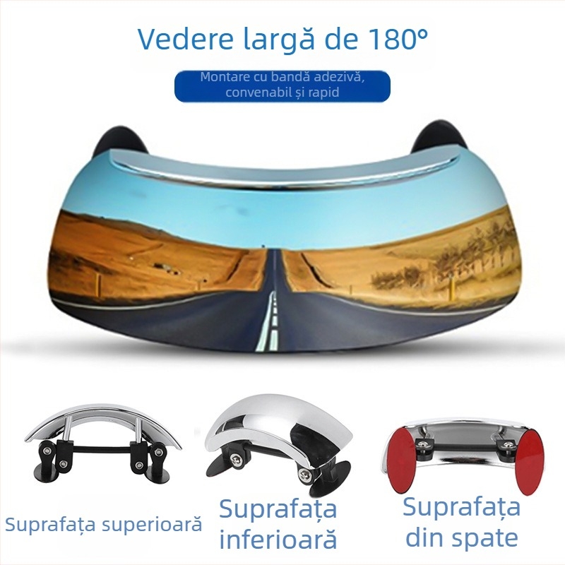 Oglindă retrovizoare pentru motocicletă off-road, unghi larg 180°, pătrat, ABS, Model 863