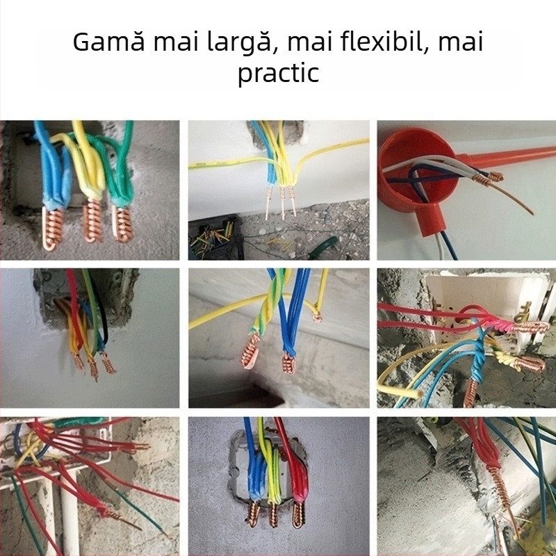 Conector terminal paralel pentru cablu — fără decojire, oțel dur, 220V, pentru fire de 5 conductori 4 mm², înfășurare rapidă