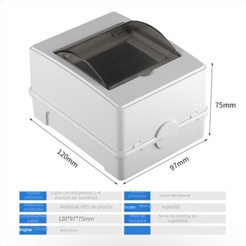 Cutie de protecție împotriva scurgerilor, ABS, montaj pe suprafață, 2-4 poli, 63 A, certificat CCC