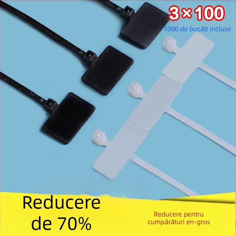 Legătură din nylon cu închidere automată, tip etichetă, etichetă dublă, PA66, CHCC