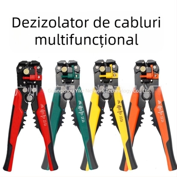 Cinci în unu: clește automate pentru dezizolarea cablurilor, cu miez de cupru, gură plată, 0.2-6 mm², prindere 170 mm, greutate 380 g, mâner PP+TPR