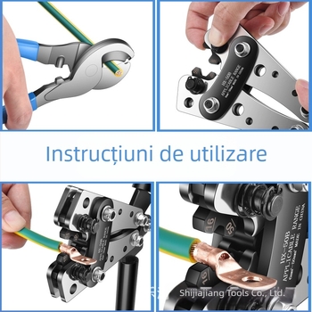 HX-50B Penițe de crimpare pentru cabluri – vârf din cupru, crimpare pentru terminale tubulare, cabluri din cupru și aluminiu, oțel de înaltă rezistență