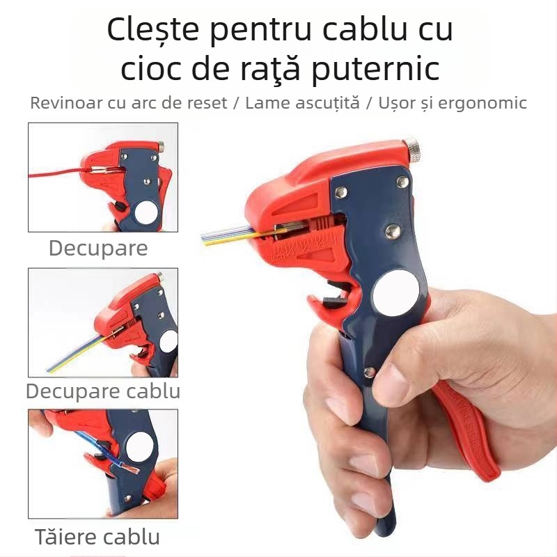 Clește universal pentru dezizolarea cablurilor – nas în formă de cioc de rață, greutate 0,21