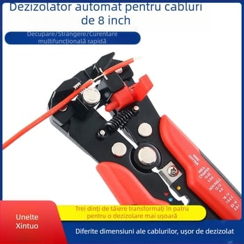 Clește de dezizolare cabluri pentru electricieni, automată, oțel cu carbon înalt, 0,305 kg, mâner 153 mm, marca New Extension