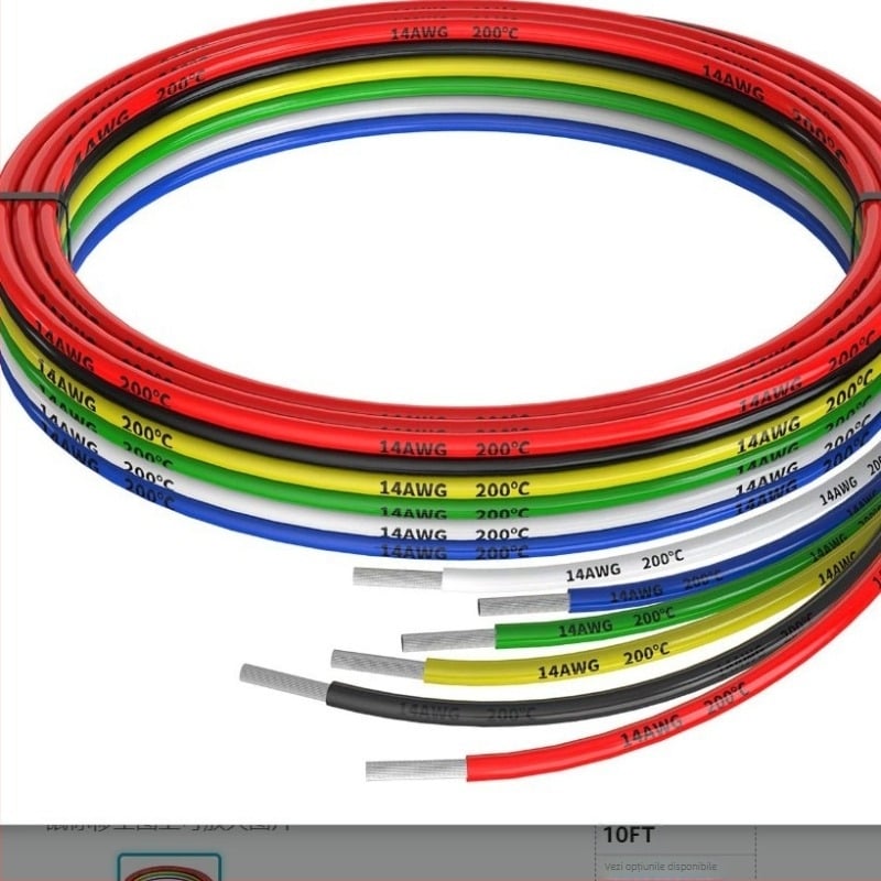 Cablu din cupru torsadat, izolație din silicon, ansamblu flexibil și moale, conductor din cupru acoperit cu staniu