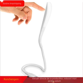 Lampă tactilă cu protecție pentru ochi, lampă de noapte USB mică, alimentare USB, abajur din plastic