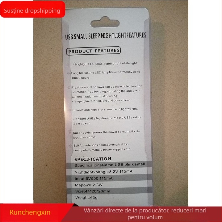 Lampă tactilă cu protecție pentru ochi, lampă de noapte USB mică, alimentare USB, abajur din plastic