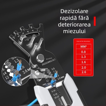 Clește pentru cabluri: instrument multifuncțional pentru electricieni, tăiere izolație, clește de sertizare