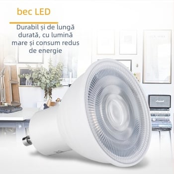 Cupă lampă din aluminiu placat cu plastic, LED 12x2835, 5W, 220V, 1200 lm, fascicul 180°