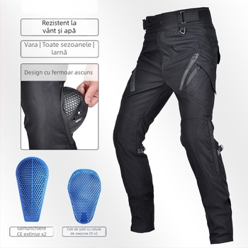 VOLERO pantaloni de ciclism protectivi pentru motocicletă: impermeabili, rezistenți la vânt, respirabili, talie înaltă, protecție silicon